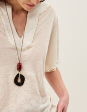 Logan Linen T-Shirt, Ivory (IVORY), large