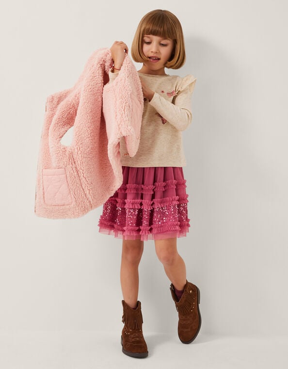 Reversible Floral Quilted Gilet, Pink (PINK), large