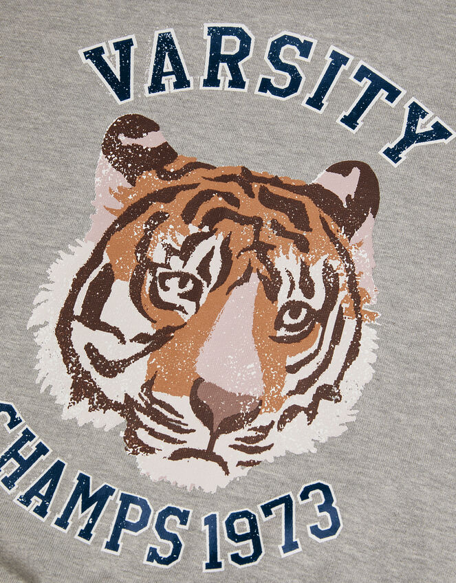 Tiger Varsity Sweatshirt, Grey (GREY), large