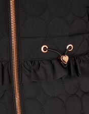 Harriett Heart Quilted Coat, Black (BLACK), large