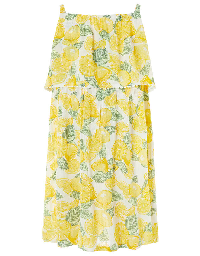 Layla Lemon Print Dress, Yellow (YELLOW), large