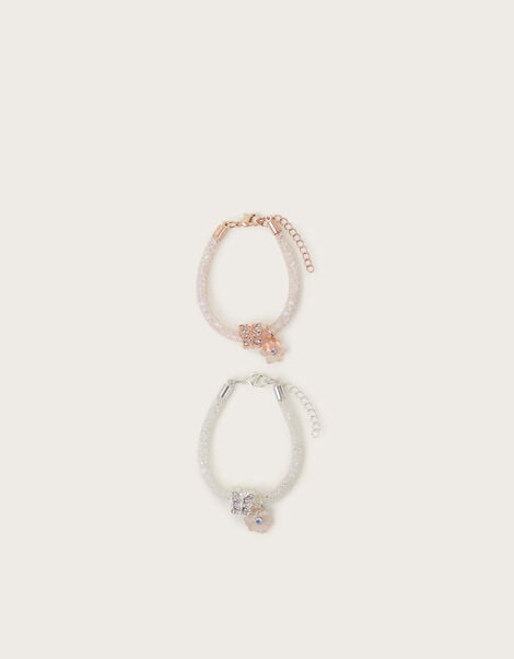 2-Pack Crystal Tube Charm Bracelets, , large