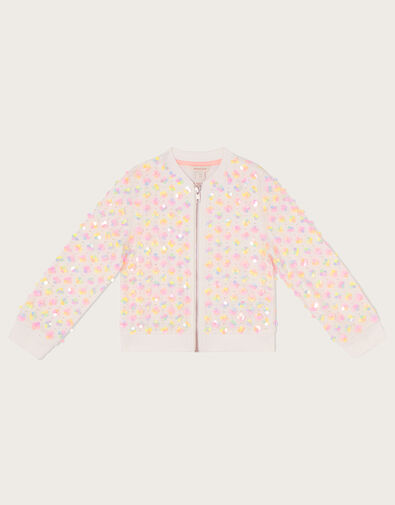 Rainbow Sequin Bomber, Ivory (IVORY), large