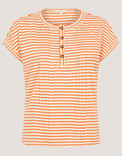 Selena Stripe Jersey T-Shirt, Ivory (IVORY), large
