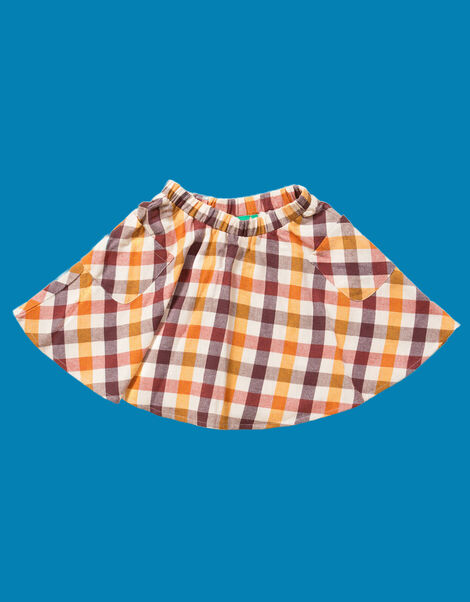 Little Green Radicals Check Pocket Swishy Skirt Multi, Multi (MULTI), large