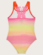 Ombré Butterfly Strap Swimsuit, Pink (PINK), large
