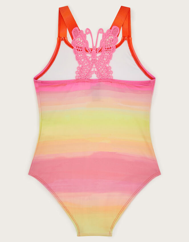 Ombré Butterfly Strap Swimsuit, Pink (PINK), large