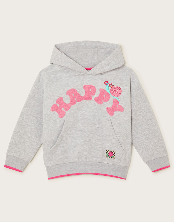 Happy Oversized Hoodie, Grey (GREY), large