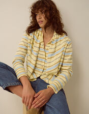 Shola Stripe Cardigan & Scarf, Yellow (BUTTER YELLOW), large