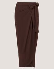 Callie Thorpe x Monsoon Jersey&nbsp;Sarong Skirt, Brown (BROWN), large