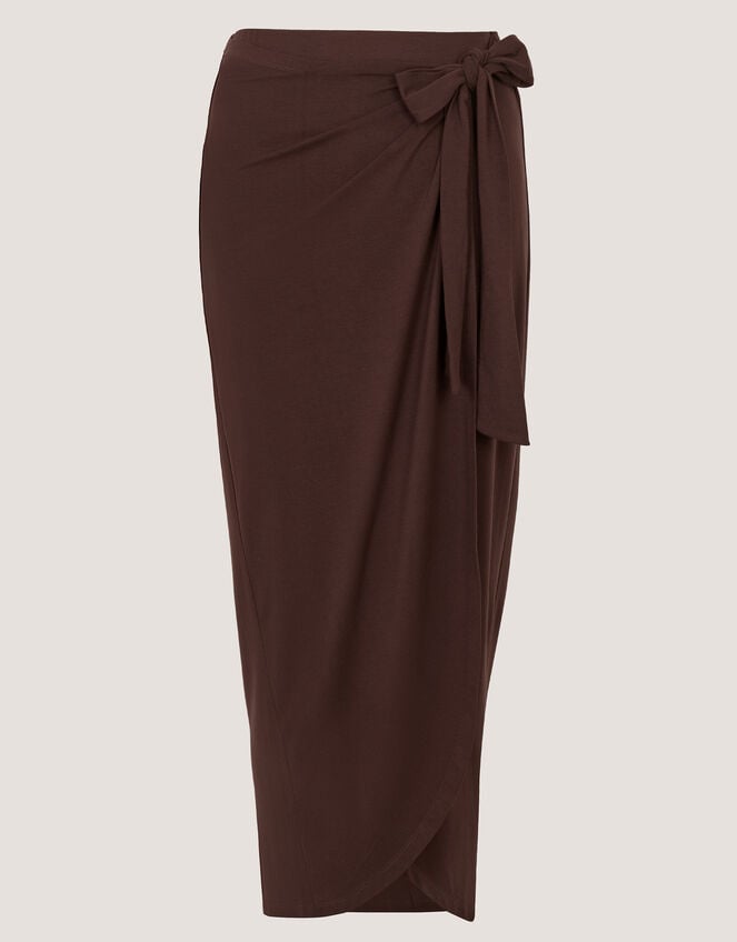 Callie Thorpe x Monsoon Jersey&nbsp;Sarong Skirt, Brown (BROWN), large
