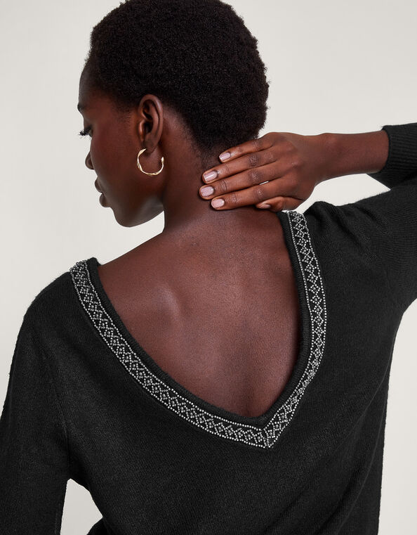 Bonita Beaded Sweater, Green (DARK GREEN), large