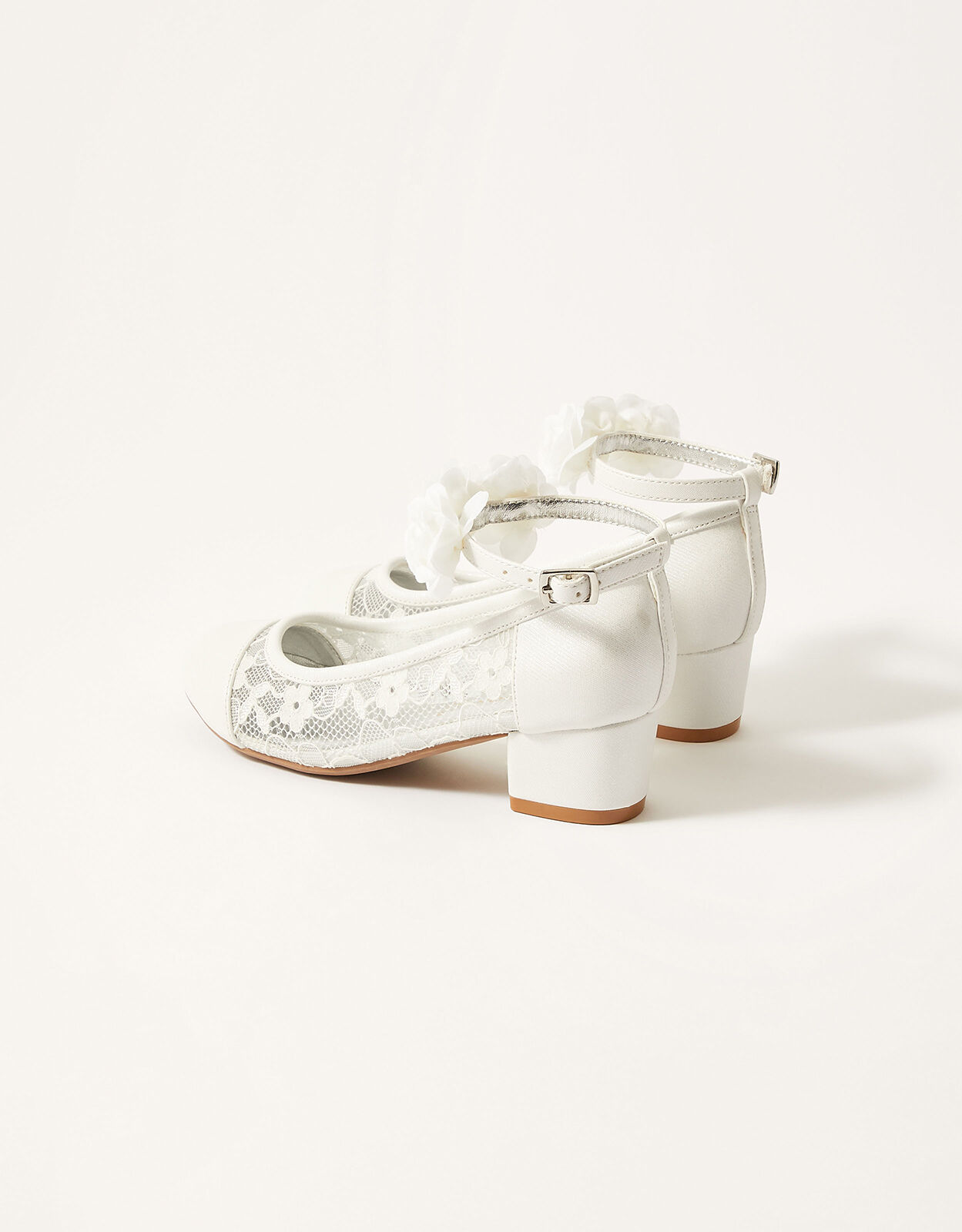 Flower Strap Lace Princess Shoes Ivory