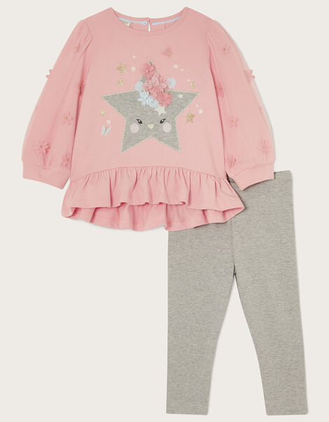 Baby Flower Star Sweat Top and Legging Set Pink, Pink (PINK), large