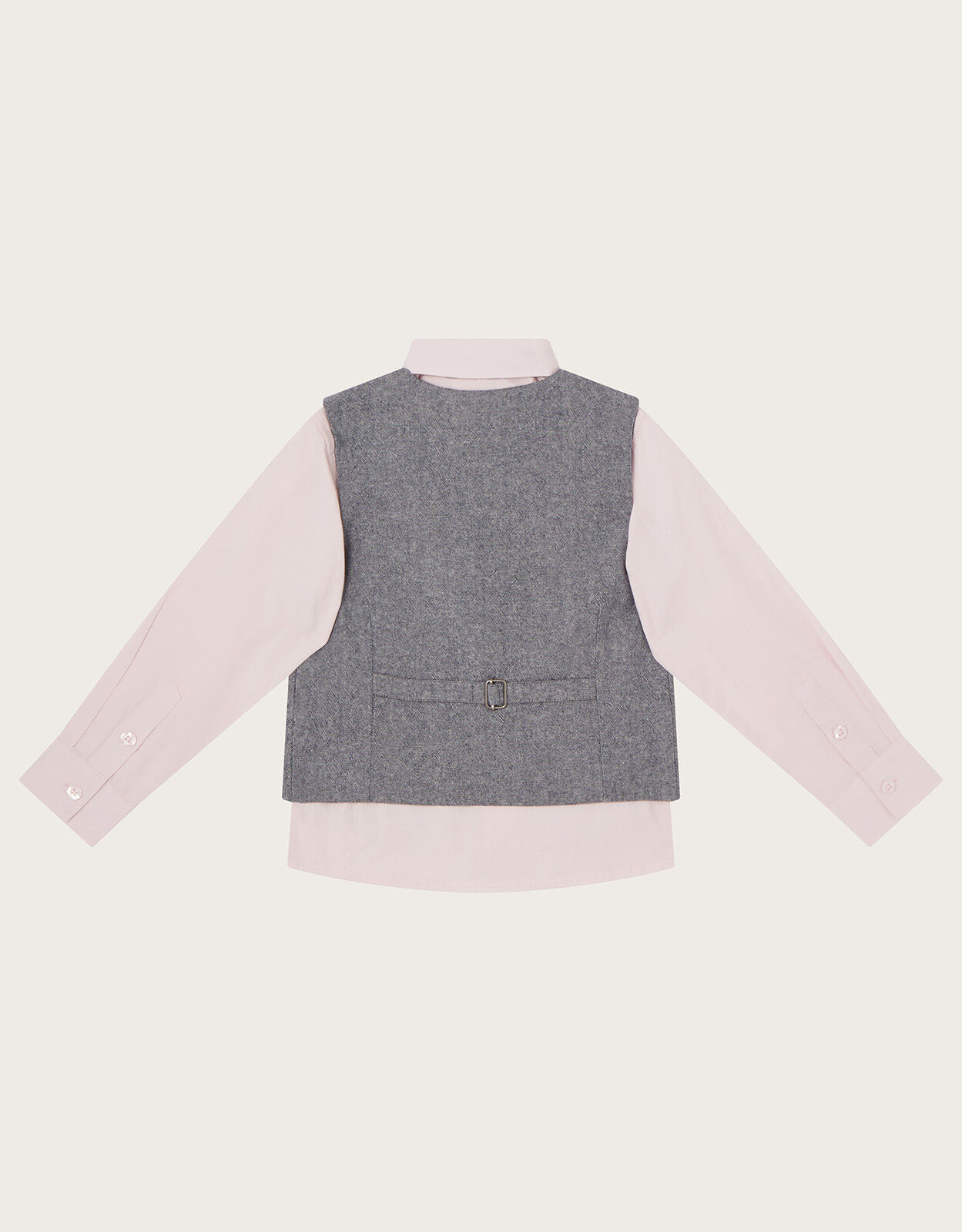 Three Piece Waistcoat and Shirt Set Grey