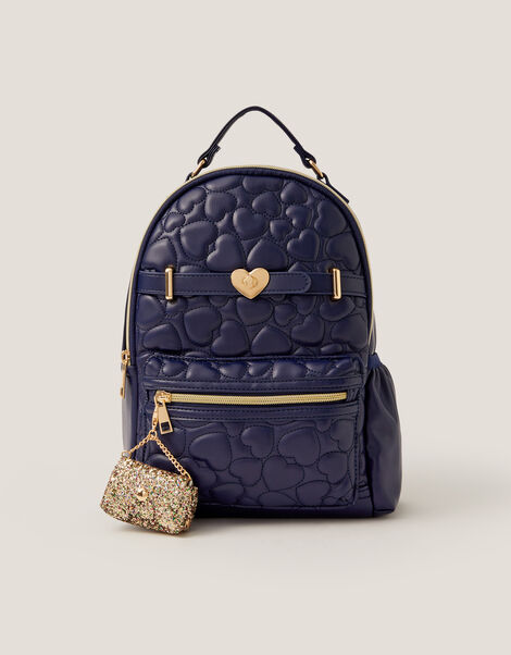 Heart Quilted School Backpack, , large