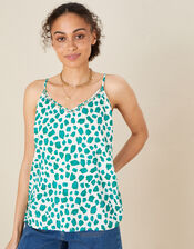 Animal Print Cami in LENZING™ ECOVERO™, Green (GREEN), large