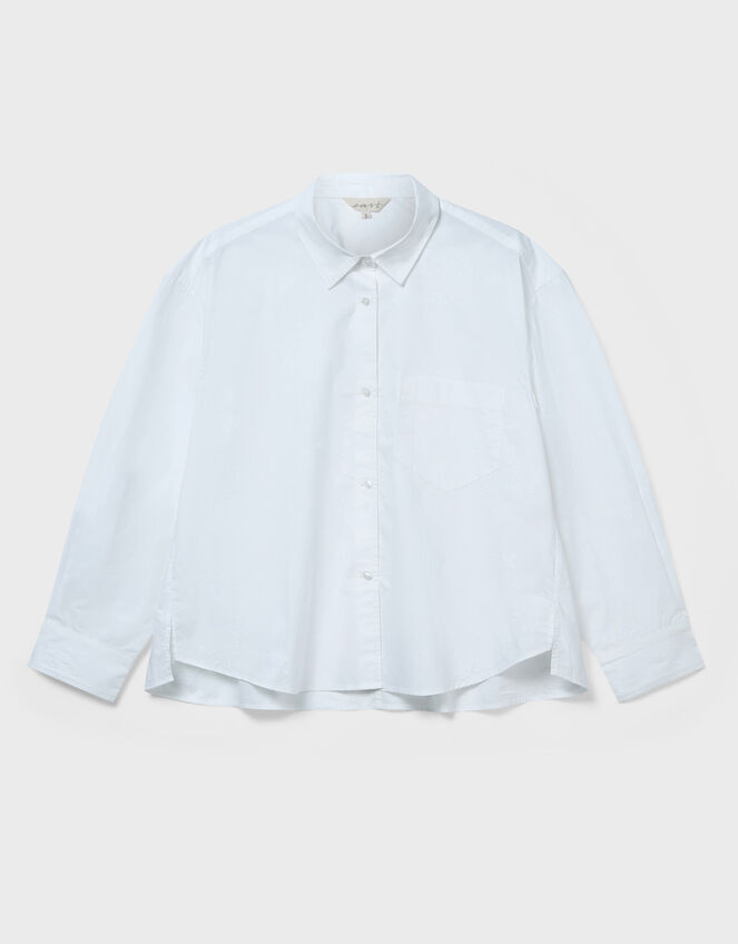 East Layla Floral Print Cotton Shirt, White (WHITE), large