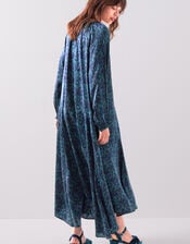 East Bridget Printed Satin Midi Dress, Teal (TEAL), large