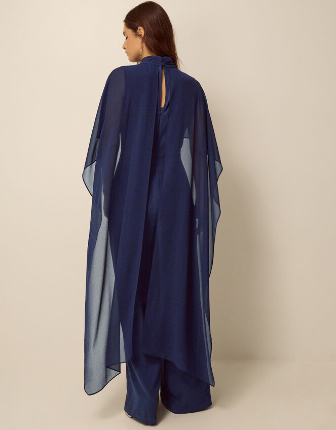 Valerie Cape Wide Leg Jumpsuit, Blue (NAVY), large
