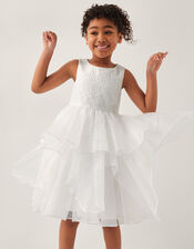 Lace Petal Flower Girl Dress, Ivory (IVORY), large