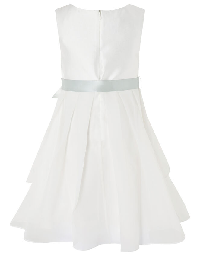 Tiered Organza Dress with Changeable Ribbons, Ivory (IVORY), large