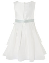Tiered Organza Dress with Changeable Ribbons, Ivory (IVORY), large
