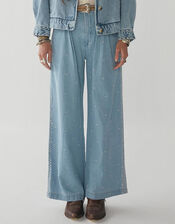 Maison Hotel Wide-Leg Trousers, Blue (PALE BLUE), large