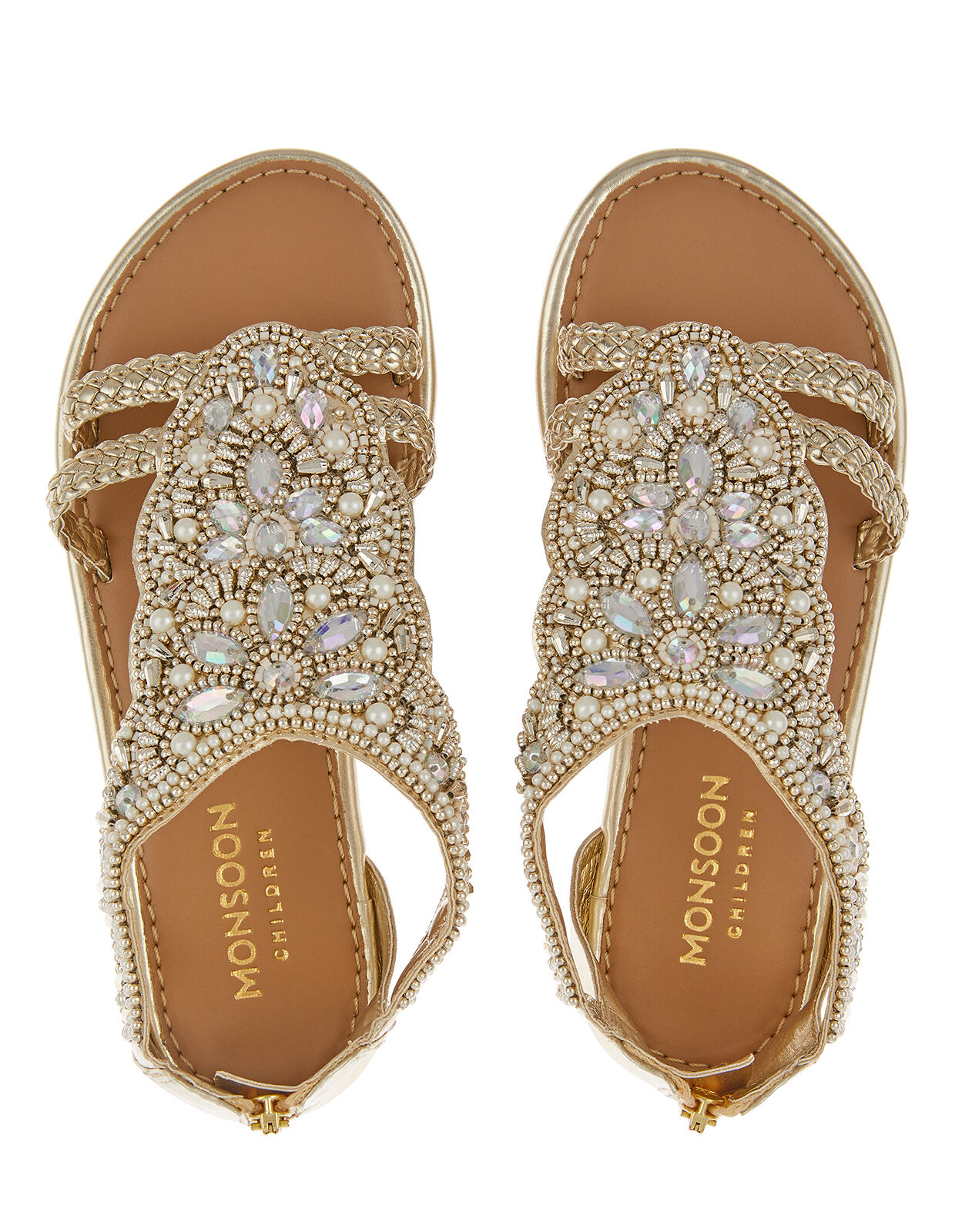 gold gem sandals