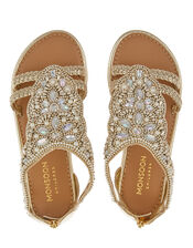 Valencia Bead and Gem Sandals, Gold (GOLD), large