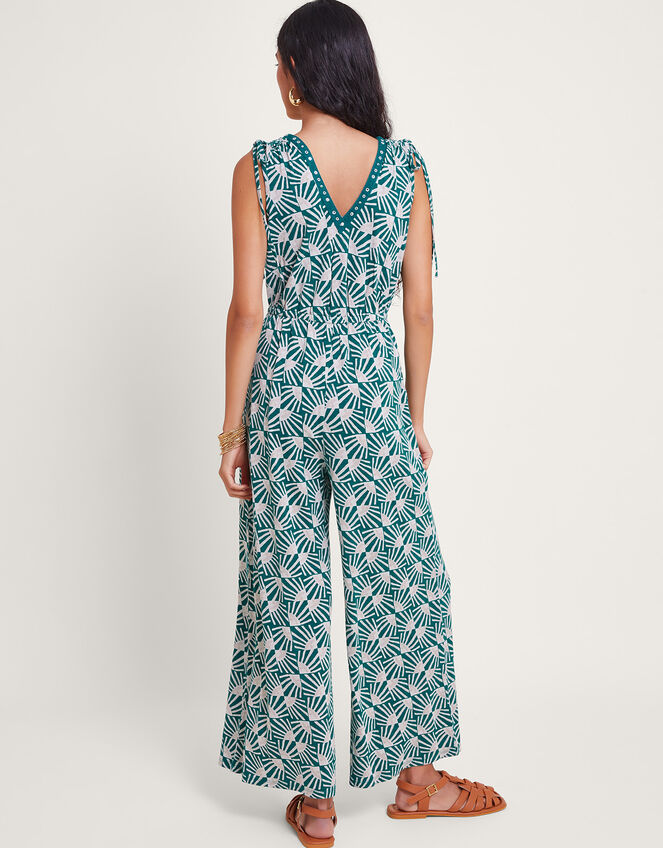 Rosana Print Jumpsuit, Teal (TEAL), large