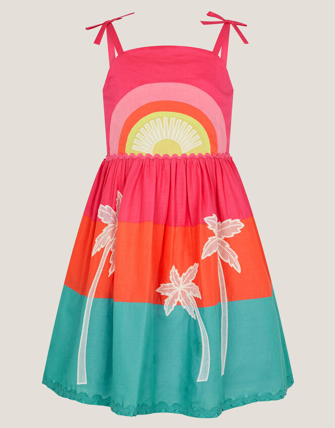 Sunset Embroidered Cotton Sundress, Multi (MULTI), large