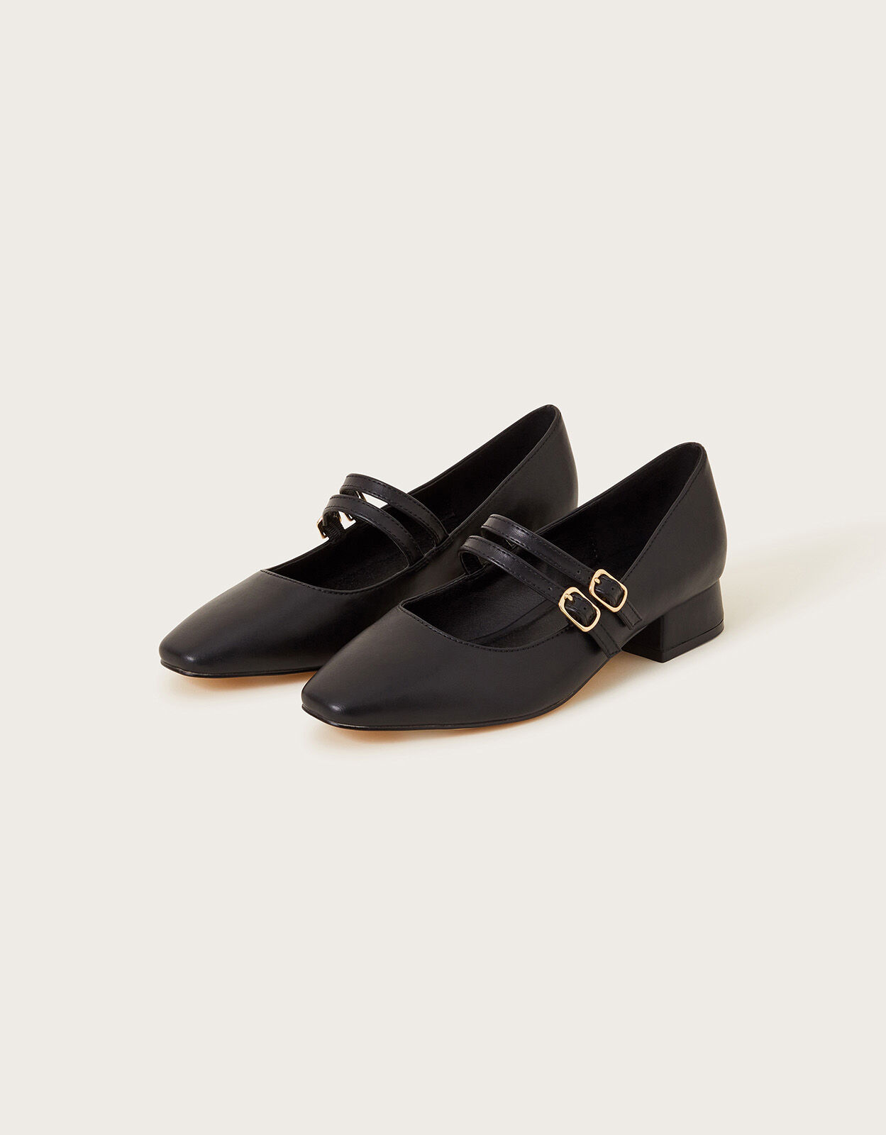 Black Faux Leather Mary Jane Chunky Heel (WW) | Chunky heels, Heels, Ankle  strap heels