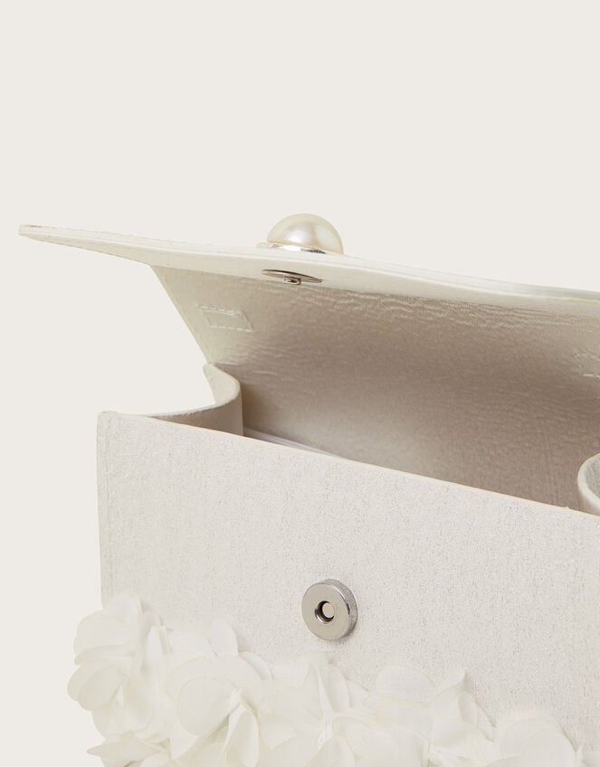 Shimmery Petal Pearl Handbag, , large