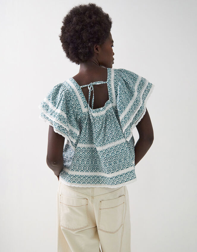 East Duva Floral Top, Blue (BLUE), large