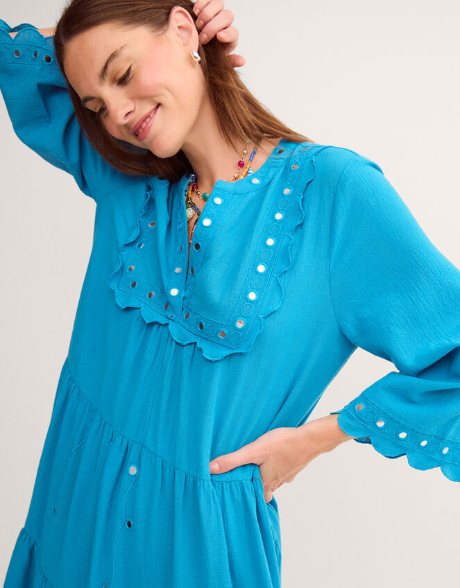 Maddie Mirror Midi Kaftan, Teal (TEAL), large