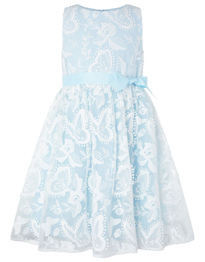 Sophia Embroidered Butterfly Dress, Blue (BLUE), large