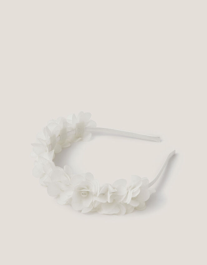 Corsage Floral Pearl Headband, Ivory (IVORY), large