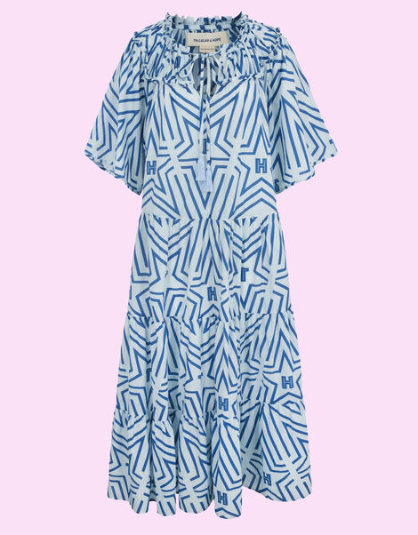Tallulah and Hope Esther Print Dress Blue, Blue (BLUE), large