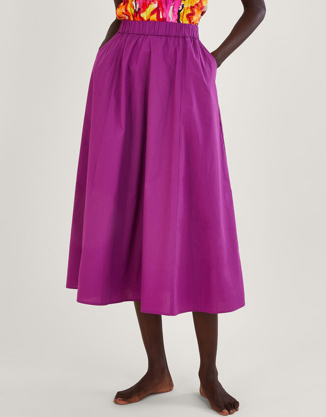 Patsey Flared Midi Skirt, Purple (PURPLE), large