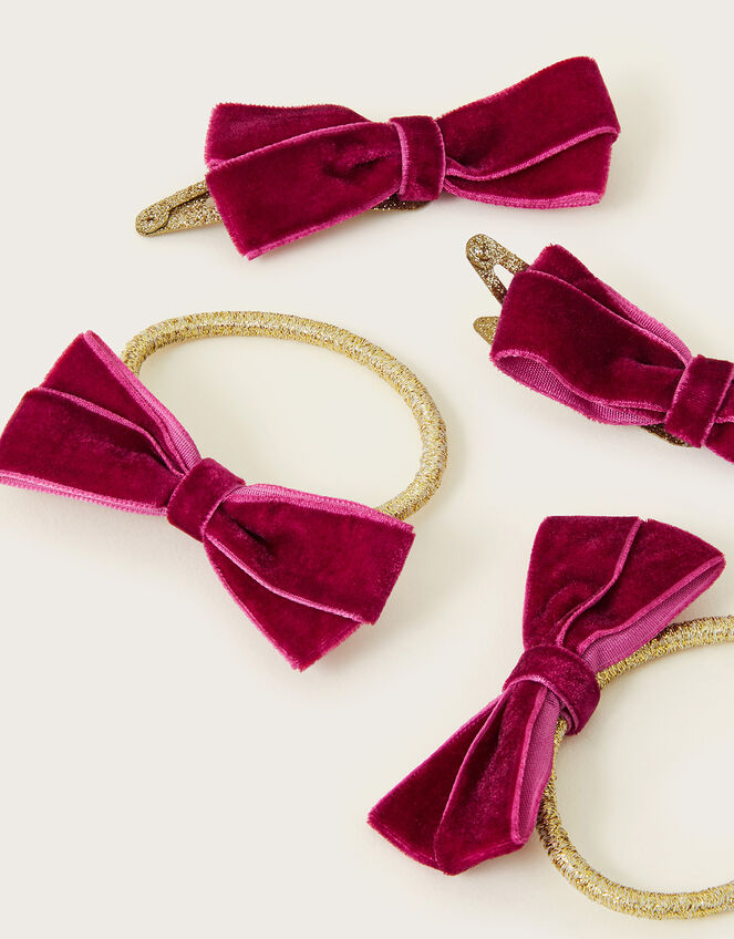 Velvet Bow Hair Set, , large