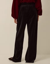 Verna Velvet Wide Leg Trousers, Black (BLACK), large