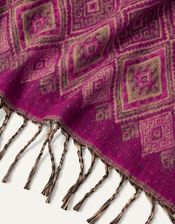 Diamond Jacquard Tassel Scarf, , large