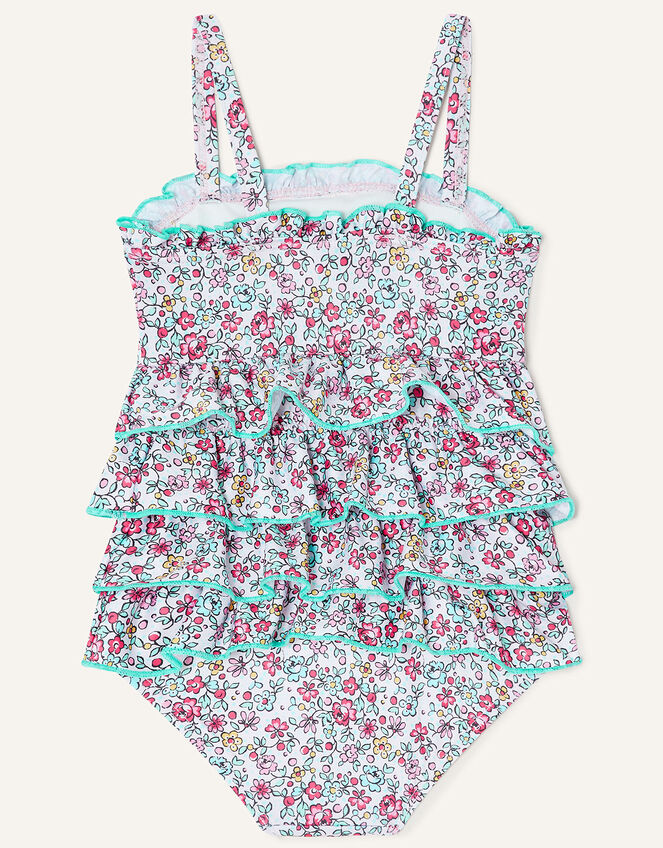 Baby Ditsy Print Ruffle Front Swimsuit, Green (MINT), large