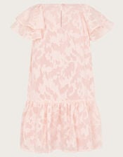 Burnout Bow Ruffle Dress, Pink (PINK), large