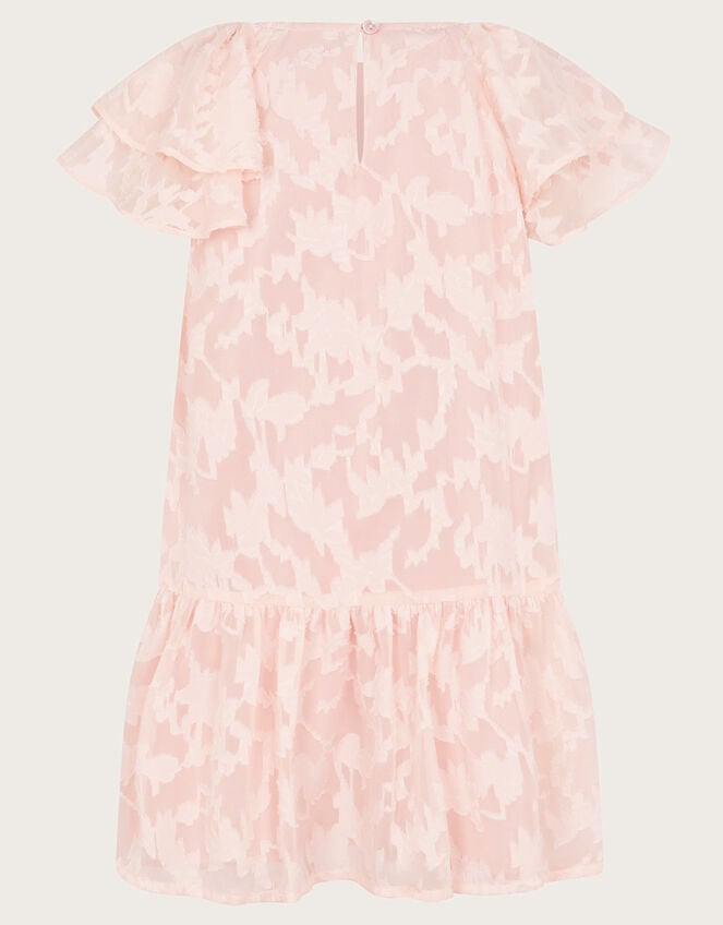 Burnout Bow Ruffle Dress, Pink (PINK), large