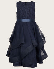 Seville Ruffle Dress, Blue (NAVY), large