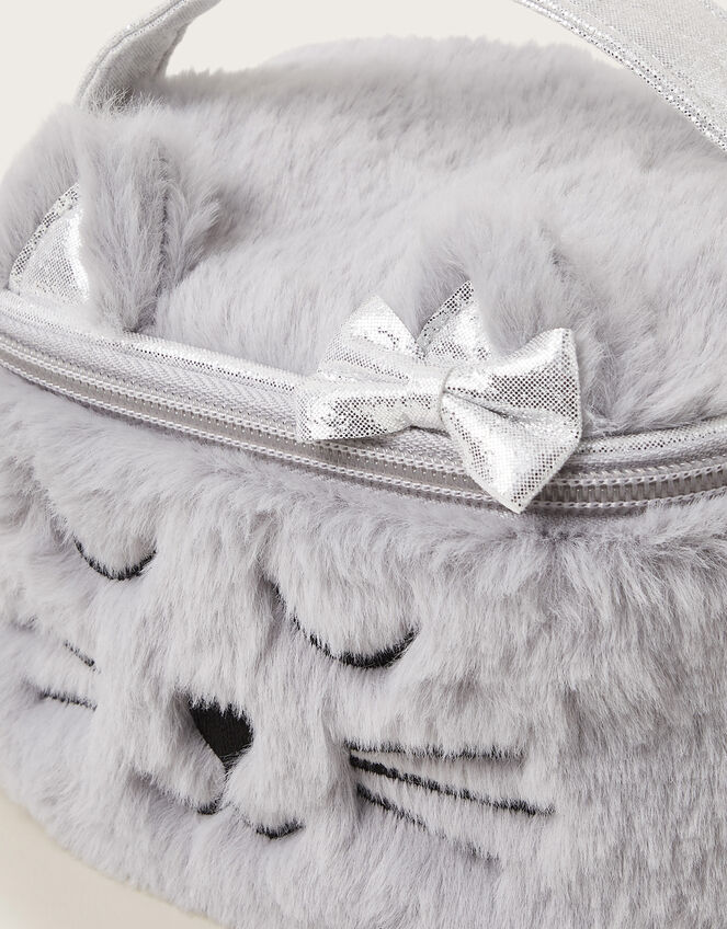 Faux Fur Cat Make Up Bag, , large