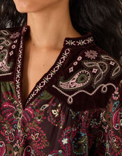 Jemima Paisley Print Jersey Top, Green (GREEN), large