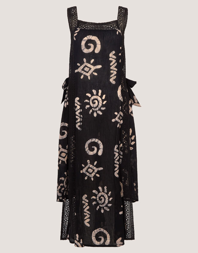 Mafalda Sun Print Lace Midi Dress, Black (BLACK), large